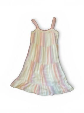 Rails Pastel Striped Tiered Midi Dress - Pink, Cream, Yellow